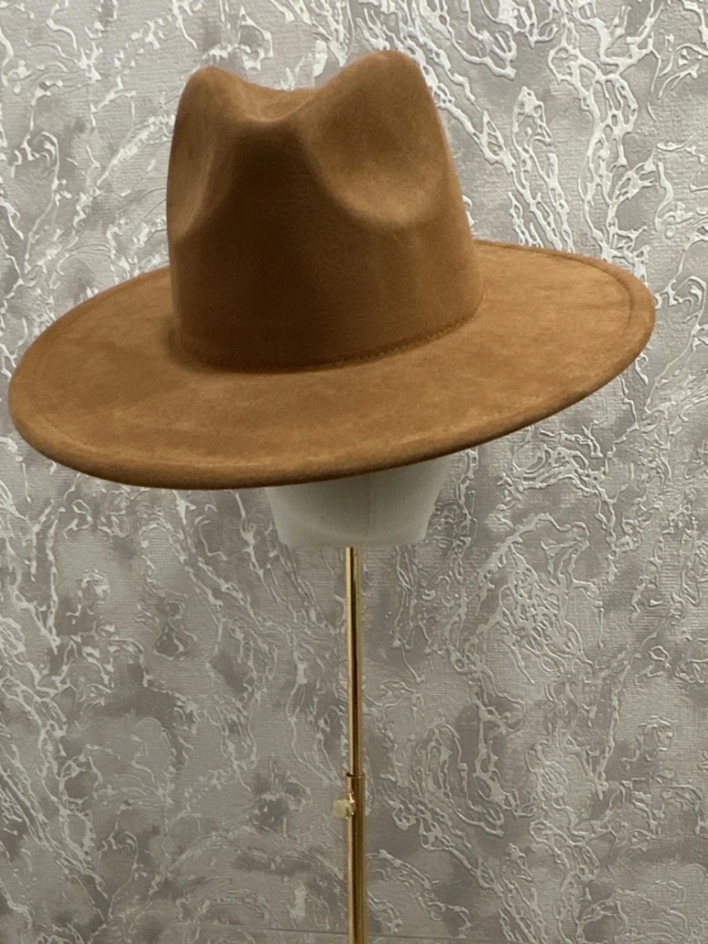 Brown/Tan Wide Brim Felt Western Cowboy Hat - USA Made Classic Ranch Style